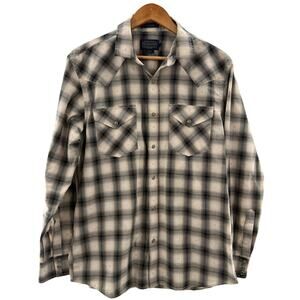 PENDLETON MEN'S FRONTIER PLAID PEARL SNAP-FRONT WESTERN CANYON SHIRT SIZE MEDIUM